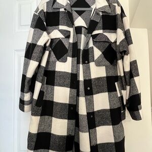 H&M Black and White Checkered Jacket